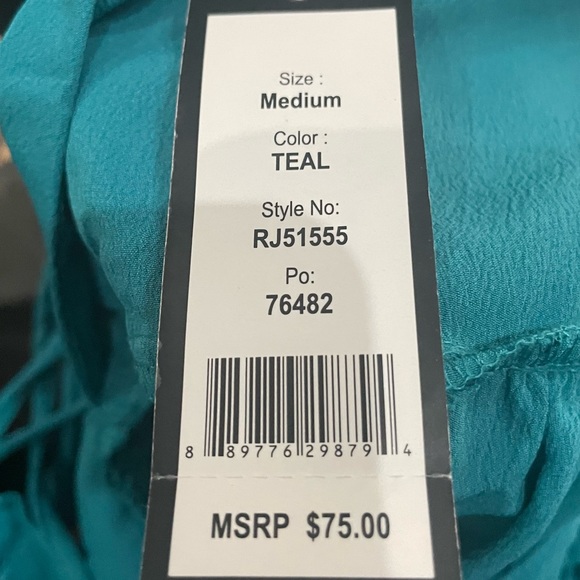 Romeo & Juliet Couture turquoise ruffled crop top with lace up back / M / EUC - Picture 15 of 17